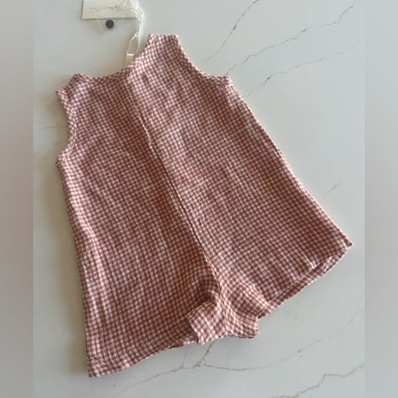 Rylee + cru Maverick Romper || Poppy Gingham NWT 0-3m - Picture 4 of 7
